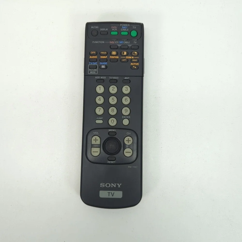Sony RM-Y907 TV Remote Control DVD VCR SAT Cable Multi Device Flip Top Black